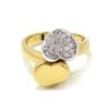 Anillo corazones con diamantes oro amarillo