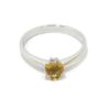 Anillo Citrino Corazón oro blanco Mini