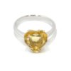 Anillo Citrino Corazón oro blanco Big