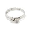 Anillo estrella y corazon oro blanco