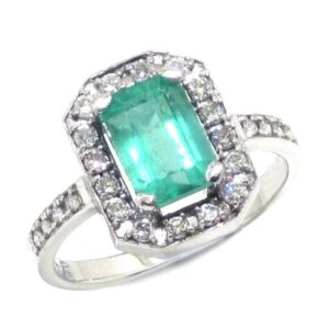 Anillo oro blanco esmeralda 1.73cts