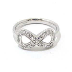 Anillo infinito diamantes oro blanco