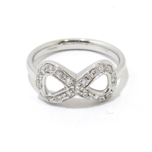 Anillo infinito diamantes oro blanco