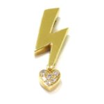 Colgante Rayo con Corazón Oro Amarillo