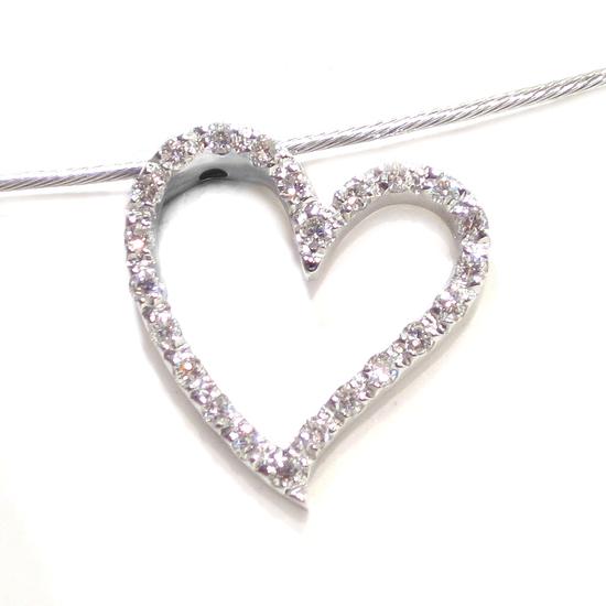Collar corazon diamantes colgante oro blanco
