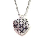Collar corazon diamantes colgante oro blanco