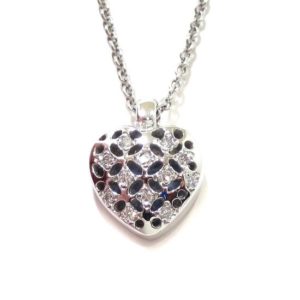 Collar corazon diamantes colgante oro blanco