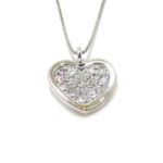 Collar corazon diamantes colgante oro blanco