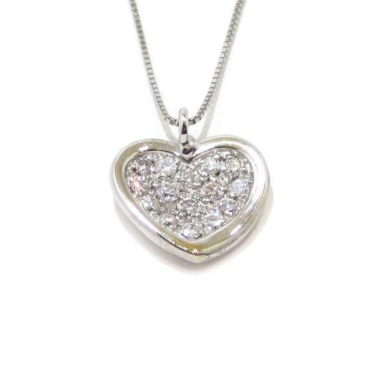 Collar corazon diamantes colgante oro blanco