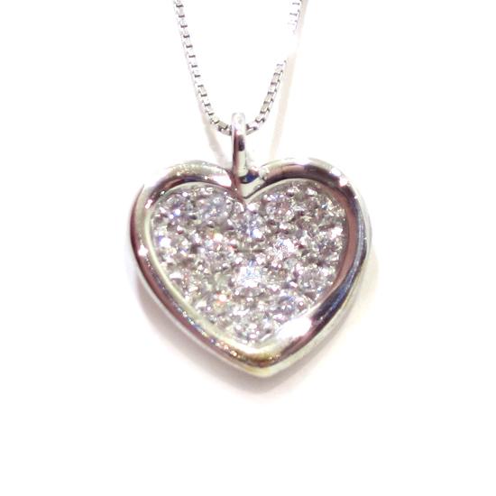 Collar corazon diamantes colgante oro blanco