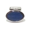 Gemelos esmalte azul tweed 74136 plata