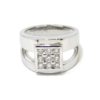Anillo oro blanco cuadrado diamantes