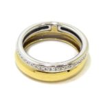Anillo diamantes doble oro blanco/amarillo
