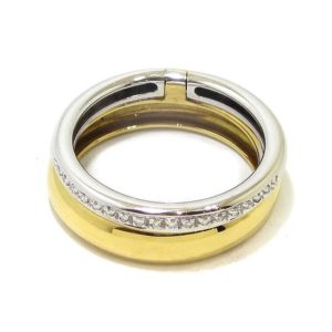 Anillo diamantes doble oro blanco/amarillo