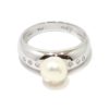 Anillo perla diamantes oro blanco