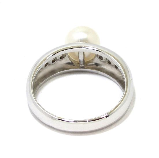 Anillo perla diamantes oro blanco