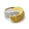 Anillo diamantes zafiros amarillos oro blanco/amarillo