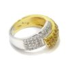 Anillo diamantes zafiros amarillos oro blanco/amarillo