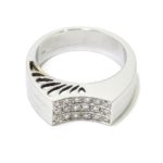 Anillo 18 diamantes oro blanco