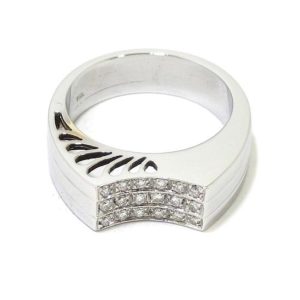 Anillo 18 diamantes oro blanco