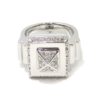 Anillo diamantes cuadrado piramide oro blanco