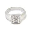 Anillo diamantes cuadrado oro blanco