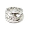 Anillo diamantes tres aros estrella oro blanco