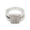 Anillo 25 diamantes cuadrado oro blanco