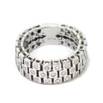 Anillo diamantes flexible oro blanco