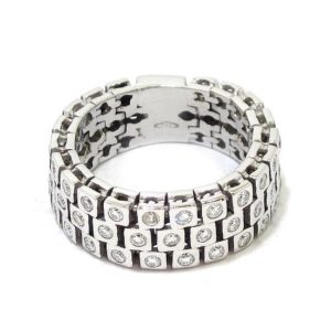 Anillo diamantes flexible oro blanco