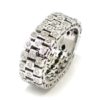 Anillo diamantes flexible oro blanco