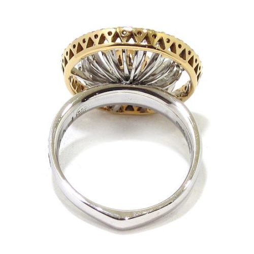Anillo diamantes oro blanco/rosa circulo