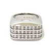 Anillo diamantes rectangular oro blanco