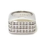 Anillo diamantes rectangular oro blanco