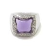 Anillo Chimento amatista diamantes oro blanco