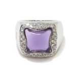 Anillo Chimento amatista diamantes oro blanco
