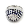 Anillo diamantes esmalte oro blanco