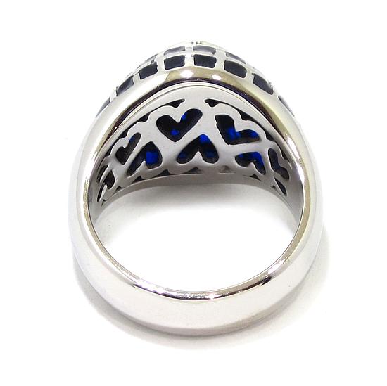 Anillo diamantes esmalte oro blanco