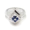 Anillo diamantes zafiros oro blanco cuadrado