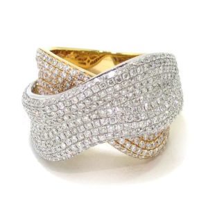 Anillo diamantes oro blanco/rosa