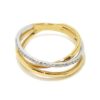 Anillo diamantes triple oro blanco/rosa