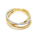 Anillo diamantes triple oro blanco/rosa