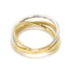 Anillo diamantes triple oro blanco/rosa