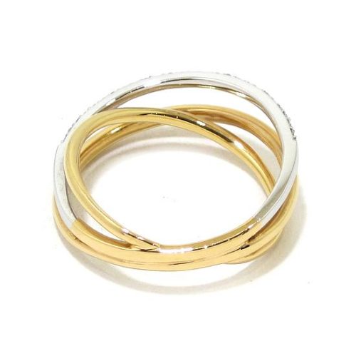 Anillo diamantes triple oro blanco/rosa