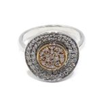 Anillo oro blanco con diamantes en pavé