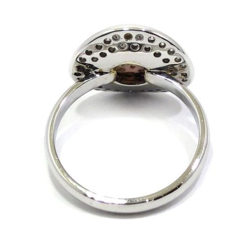 Anillo oro blanco con diamantes en pavé