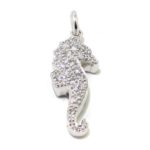 Colgante caballito mar diamantes oro blanco