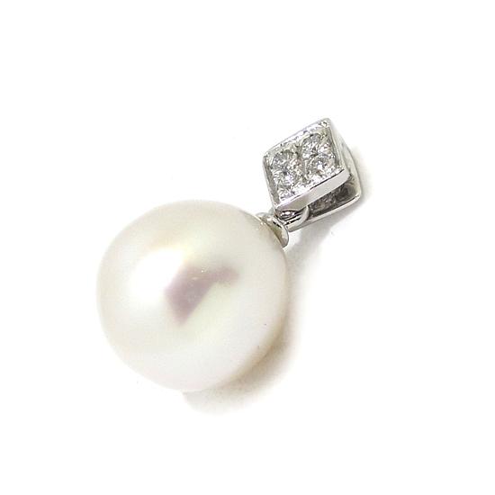 Colgante perla diamantes oro blanco
