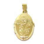 Colgante guardapelos portarretratos oval oro