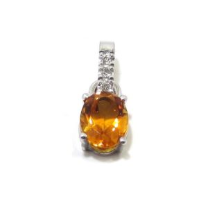 Colgante topacio imperial diamantes oro